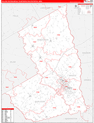 College Station-Bryan Metro Area Wall Map Red Line Style 2026